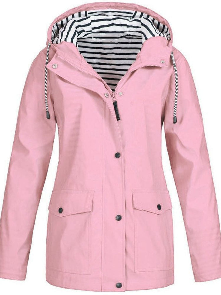 Damen-Trenchcoat: Wasser- & winddichte Regenjacke. Eleganter Mantel für stilvollen Herbst-Wetterschutz.
