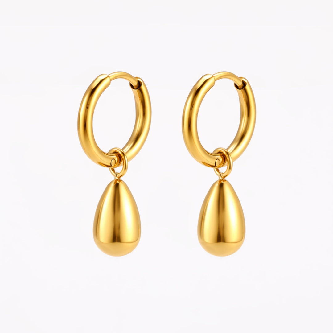 Stilvolle goldene & silberne Tropfen Creolen für Damen, wasserdicht, perfekt für Alltag & Statement Look.