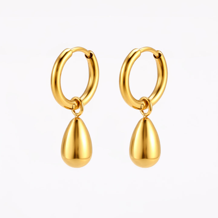 Stilvolle goldene & silberne Tropfen Creolen für Damen, wasserdicht, perfekt für Alltag & Statement Look.