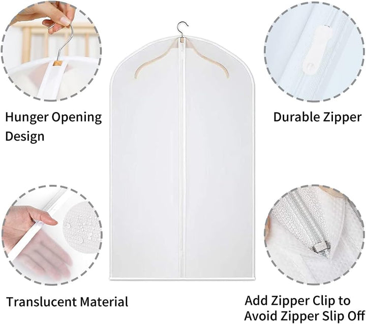 Transparente Kleidersäcke 12er-Pack. Idealer Staubschutz für Hemden, Kleider & Jacken.