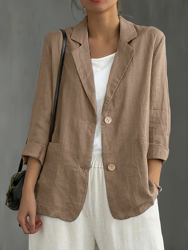 Leichter Damen Blazer für Sommer & Frühling; eleganter Alltags-Look mit bequemer lockerer Passform.
