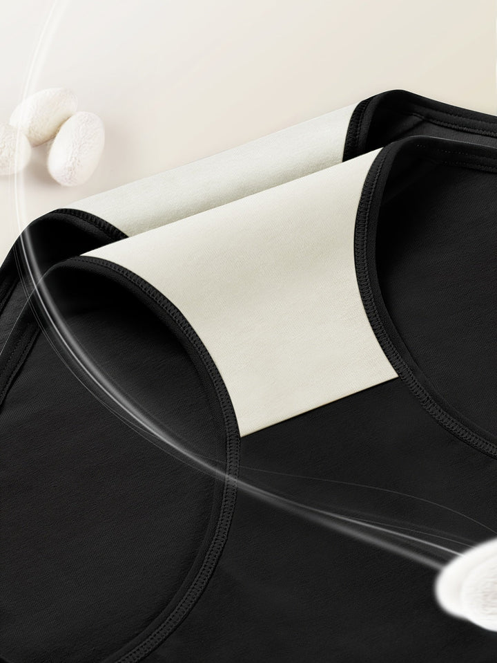 Gefalteter 6er-Pack Damen Slips mit hoher Taille, atmungsaktiv. Komfortable Unterwäsche mit Bauchstütze.