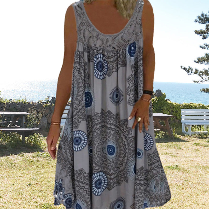 Bequemes, luftiges Damen-Sommerkleid. Ärmellos für maximale Bewegungsfreiheit im Sommer.