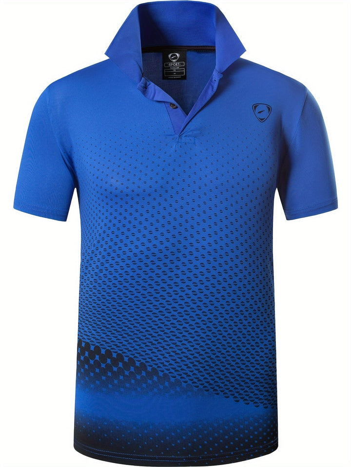 Trendiges Herren Polo mit Grafikprint, perfekt für sommerliche Sportaktivitäten oder casual Outfits.