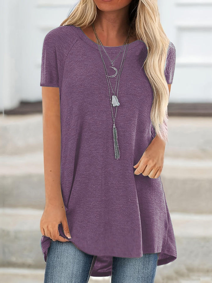 Bequemes graues Damen Tunika Shirt, lässig & stilvoll, ideal für entspannte Stunden.