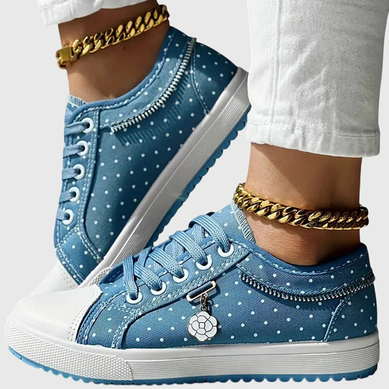 Seitliche Ansicht der stilvollen Damen Ergonomische Sneaker für optimalen Komfort im täglichen Gebrauch.