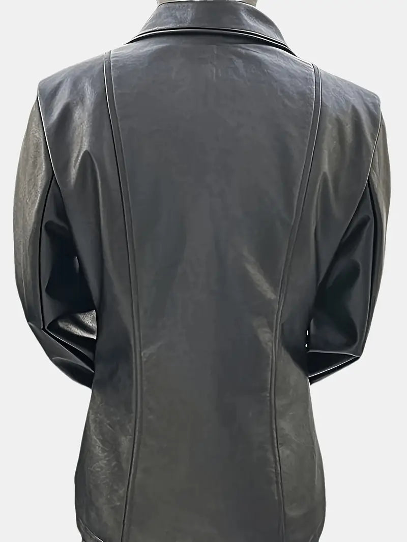 Modische schwarze Damen Übergangsjacke im eleganten Stil, ideal für vielseitige Outfits und bequemen Tragekomfort.