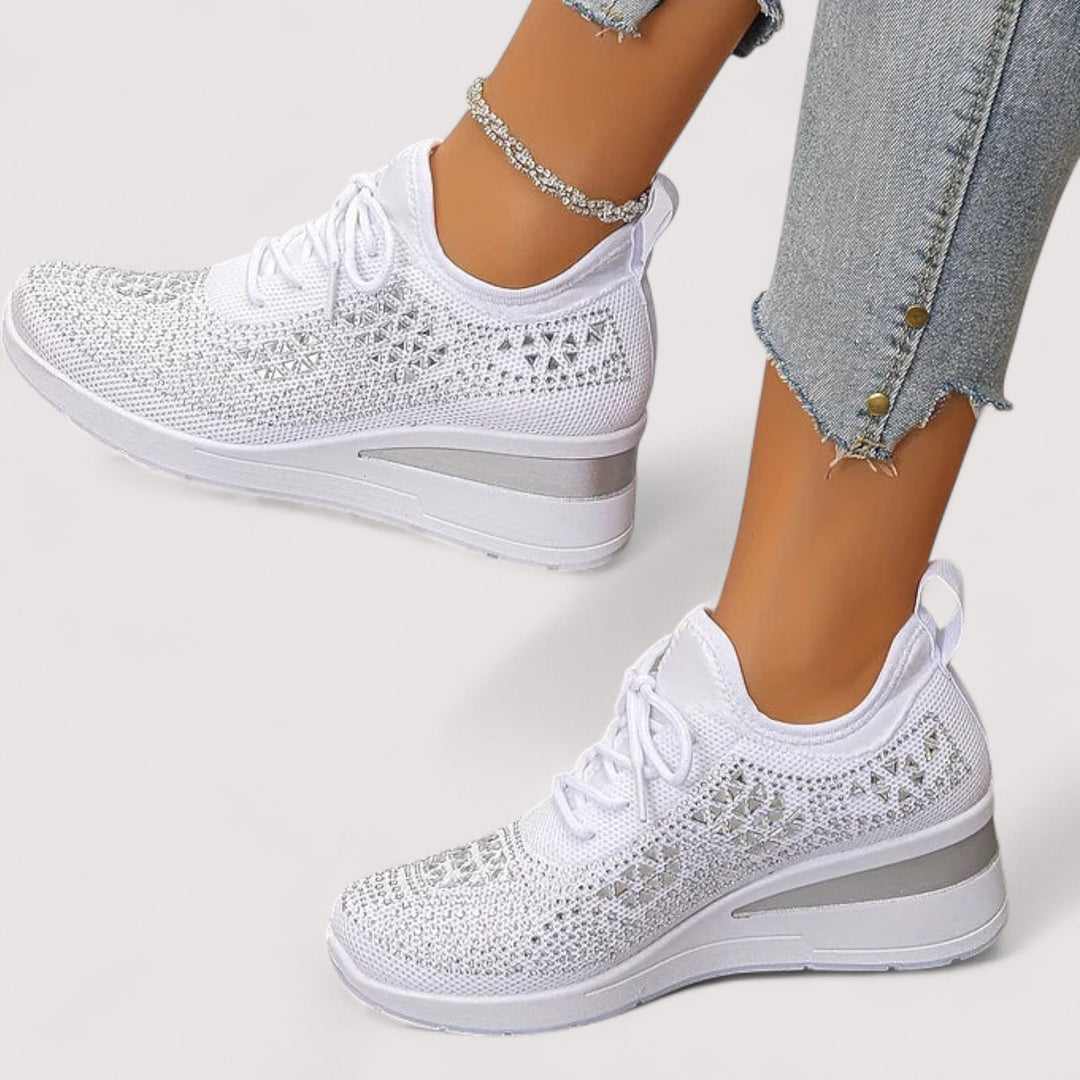 Modische Glitzer-Schnürschuhe für Damen, leicht und bequem für jeden Tag.