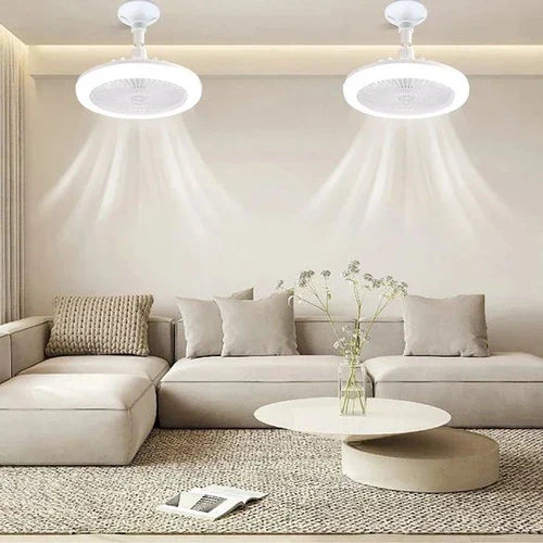 Leiser Deckenventilator mit LED-Licht für E27-Fassung. Inklusive Fernbedienung für einfache Steuerung. Verbessert die Raumluft.