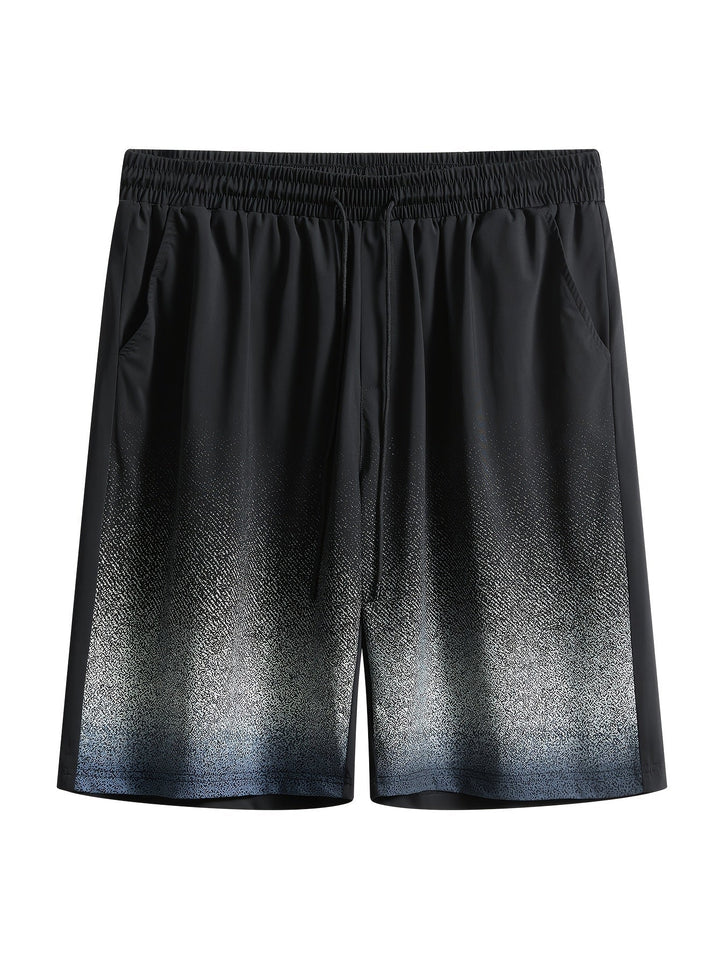 Vielfarbige Herren Ombre Badeshorts mit dynamischem Farbverlauf. Ideale Kurze Hose für Strand, Pool & Sport.