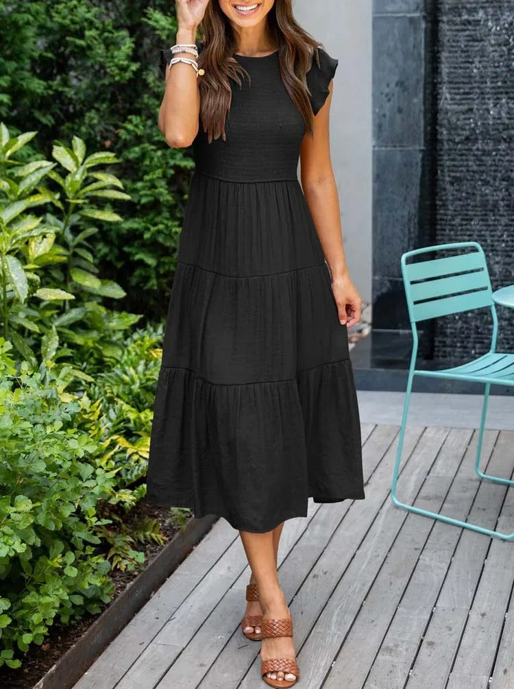 Festliches Damenkleid, figurbetont & elegant. Perfektes Abendkleid oder Cocktailkleid für besondere Momente. Schwarz.