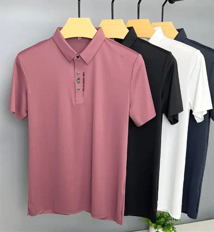 Modernes Herren Regular Fit Poloshirt, faltenfrei, vielseitig für Büro, Freizeit und elegante Anlässe.