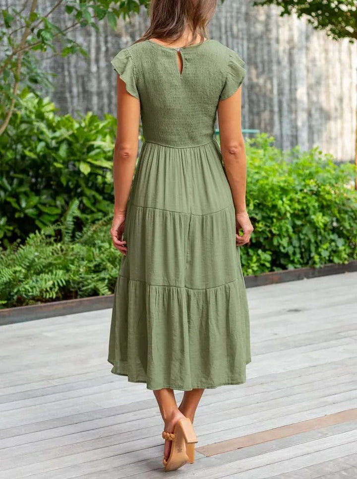 Elegantes Damenkleid, figurbetont, vom Büro bis zum Abend. Vielseitiges Kleid für stilvolle Damen. Bequem und chic.