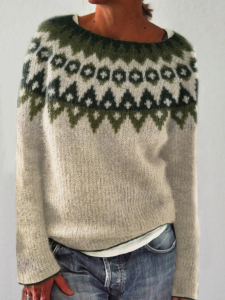 Modisches Damen Langarmshirt aus Feinstrick in Khaki, ein bequemer Pullover für jeden Tag.