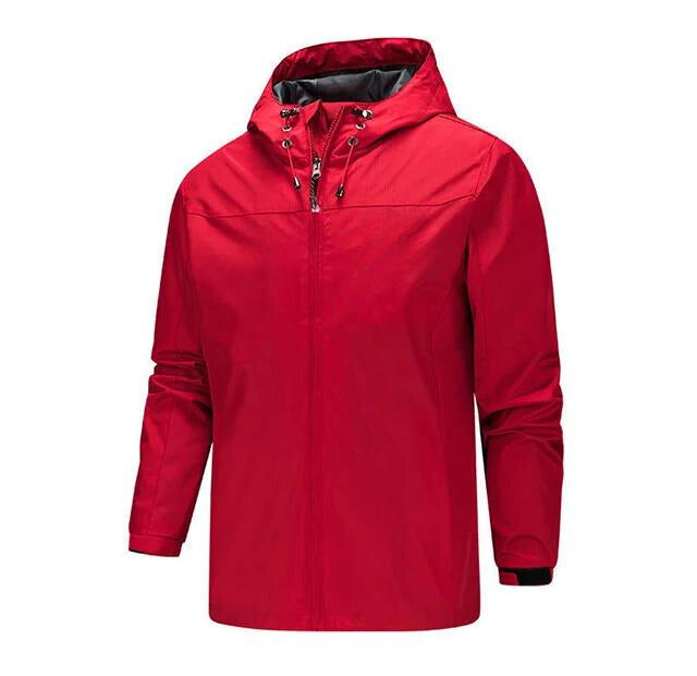 Sportliche Herren Kapuzenjacke, leicht & wasserdicht, perfekte Freizeitjacke für jedes Wetter.