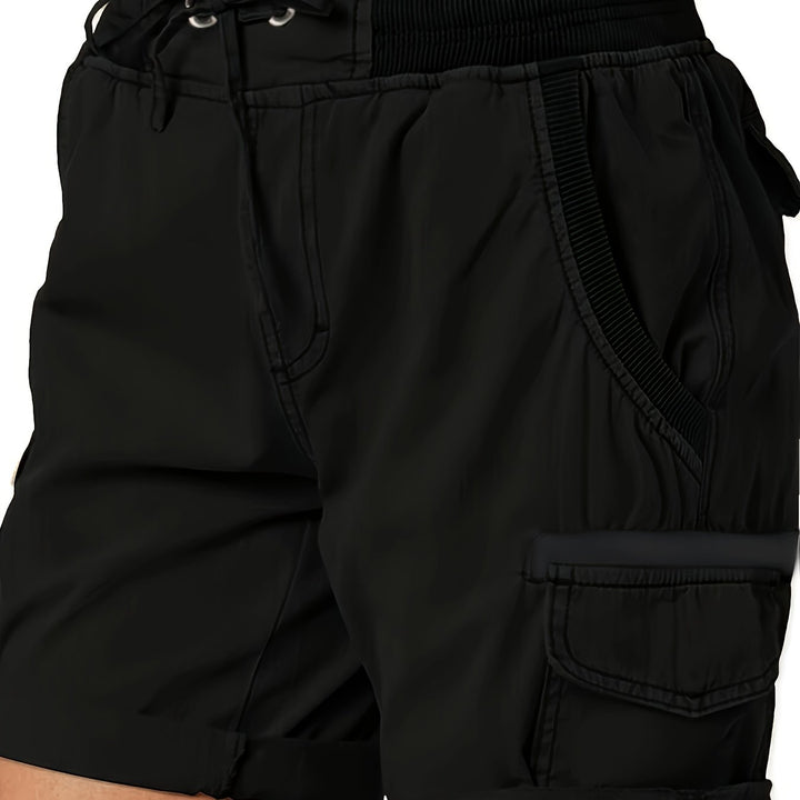 Damen Cargo Shorts mit verstellbarem Kordelzug, hohe Taille, komfortabel für den Alltag.