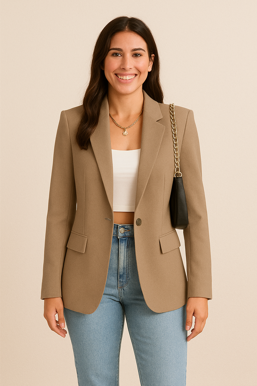 Vielseitiger Damenblazer, elegant & figurbetont. Passt perfekt zu Business und Alltagsoutfits.