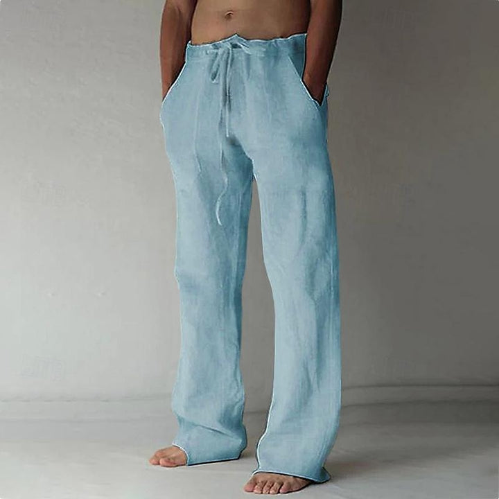 Herren Leinenhose Elias mit weitem, lockerem Schnitt, ideal für warmes Wetter & entspannte Sommermode.