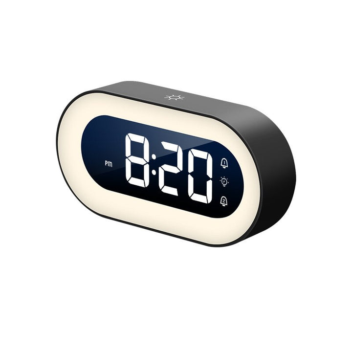 Kabelloser Digitalwecker mit beruhigenden Klängen und minimalistischem Design, ideal als Wohnaccessoire.