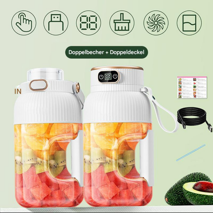 Vielseitiger kabelloser Smoothie Mixer für die Küche. Macht im Handumdrehen gesunde Säfte, Shakes & Smoothies.