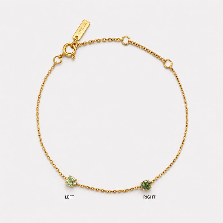 Personalisiertes Damenarmband aus vergoldetem Edelstahl, wasserfest, mit Wunsch-Geburtsstein.