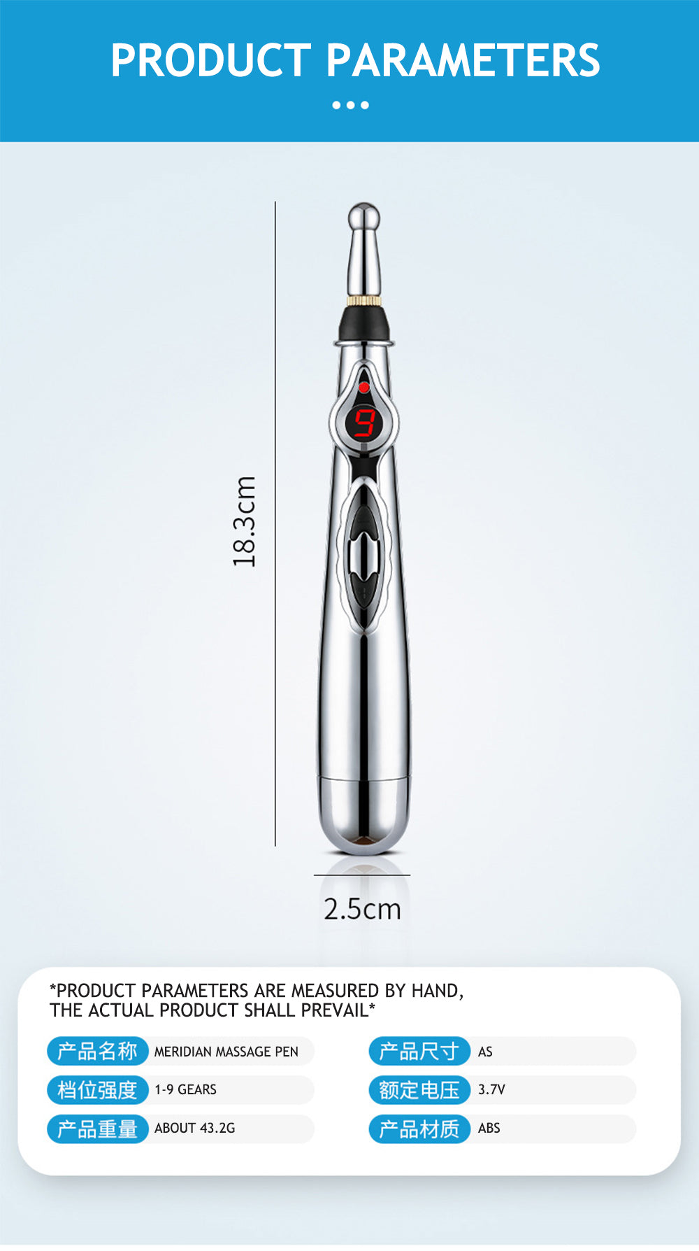 Akupunktur Pen mit verschiedenen Aufsätzen für vielseitige Meridian-Therapie & Massage.