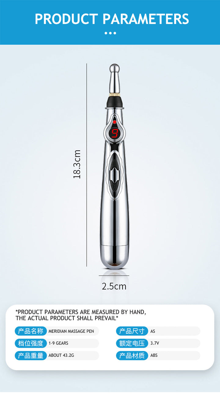 Akupunktur Pen mit verschiedenen Aufsätzen für vielseitige Meridian-Therapie & Massage.