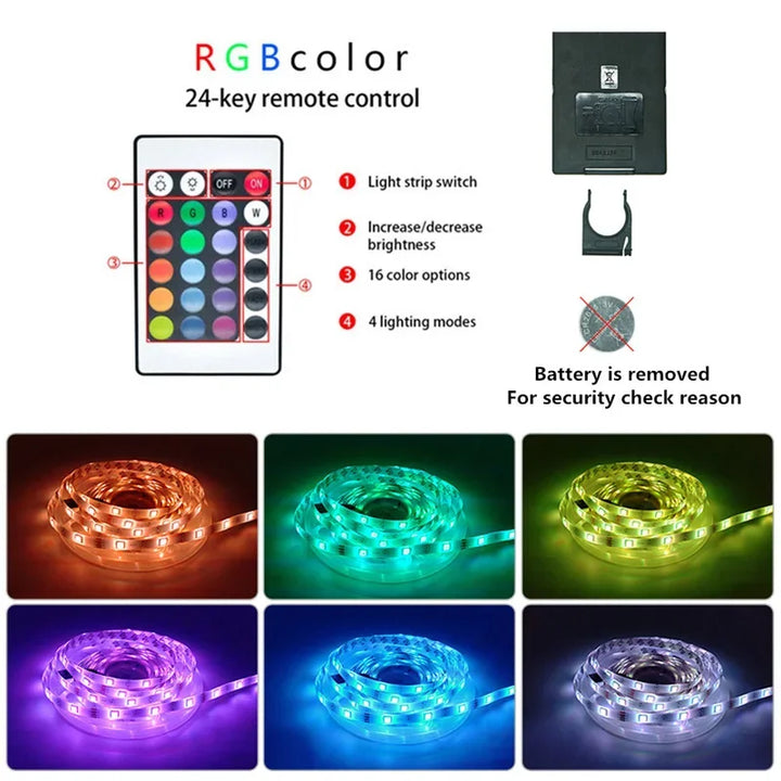 Atmosphärischer RGB LED-Streifen mit Farbwechsel für TV-Hintergrund & stimmungsvolle Raumbeleuchtung.