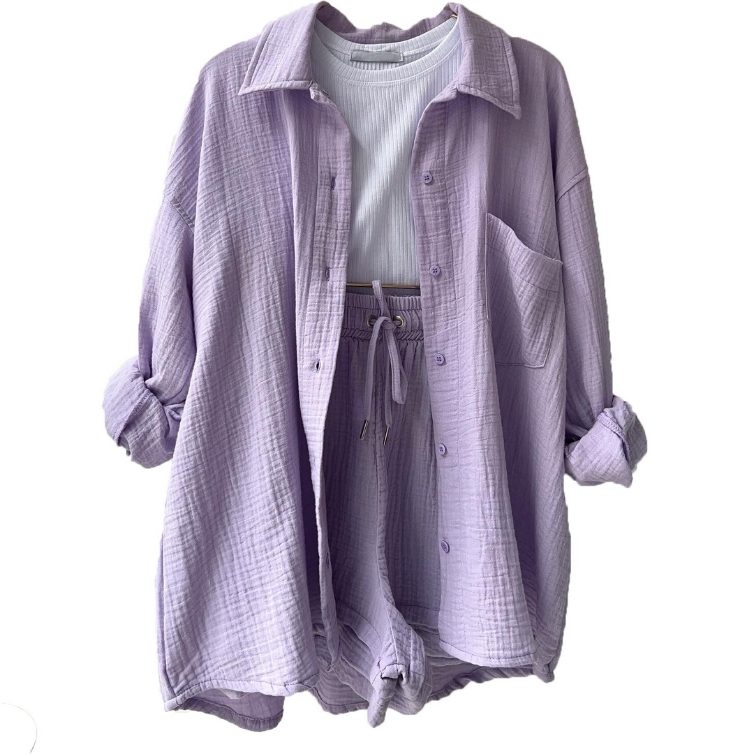 Damen Freizeit Loungewear Set, bequemes Kurzarm-Shirt und Shorts für warme Tage.