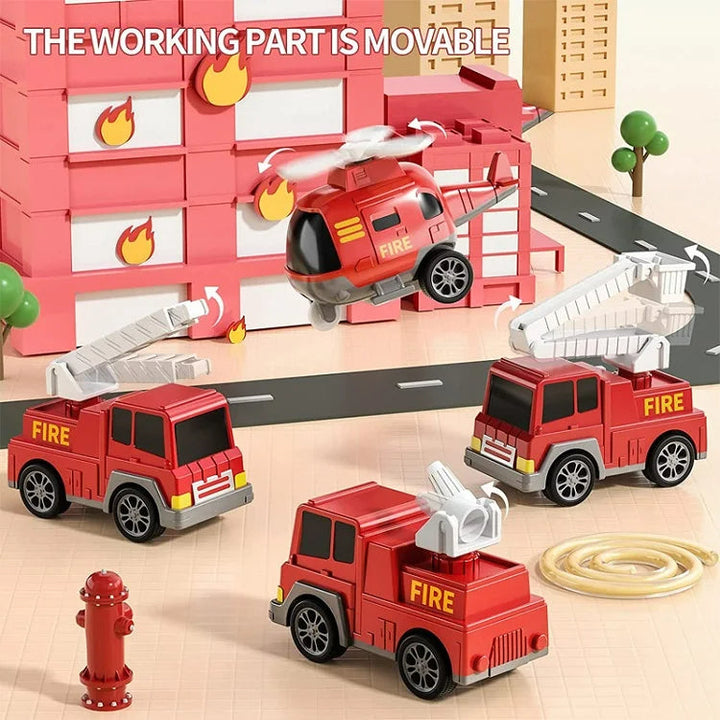 Interaktiver Spielzeug-LKW für Kleinkinder & Vorschulkinder; Set mit Transporter, Autos, Licht & Sound.