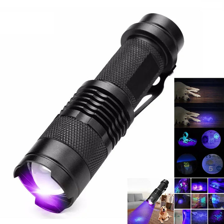 Tragbare UV-Taschenlampe (SK68) zur schnellen Identifizierung von Flecken & Geruchsquellen.