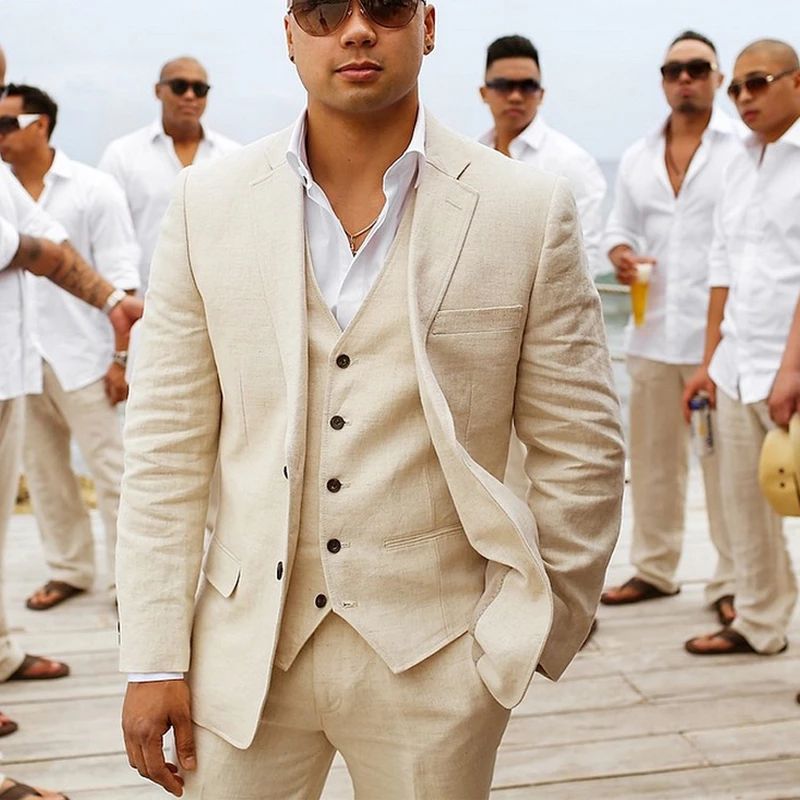 Herren Sommeranzug 3-teilig, elegant & modern für Hochzeit und Events. Slim Fit Festanzug.