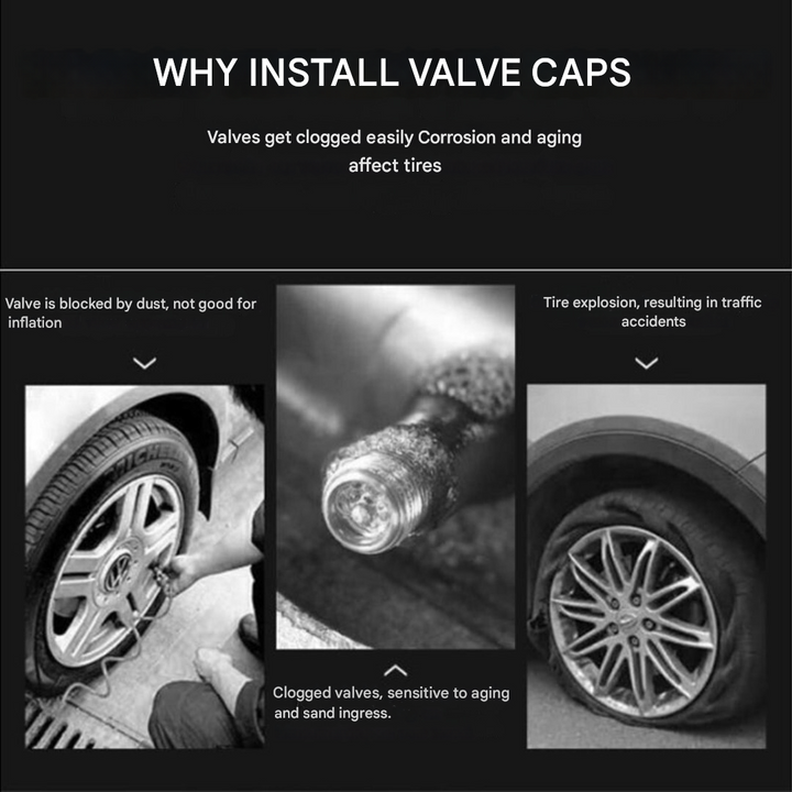 Design Ventilkappen (4 Stück) für Auto-Reifen, perfektes Styling-Element und Schutz.