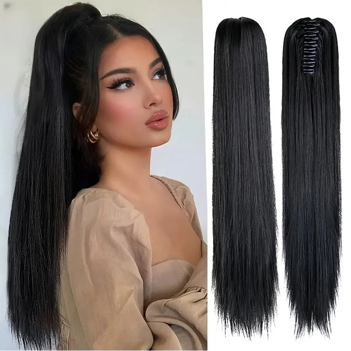 Rote 55 cm Pferdeschwanz Haarverlängerung für Damen, Kunsthaar, lebendiger Look, schnelles Volumen.