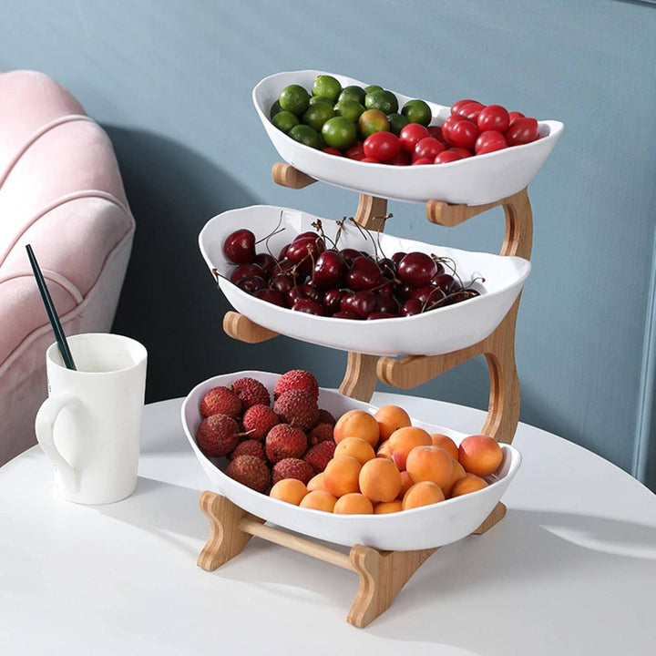 Vielseitiger Metall-Fruchtständer/Etagere, 2 Etagen. Ideal für Küchen-Organisation und stilvolle Präsentation.