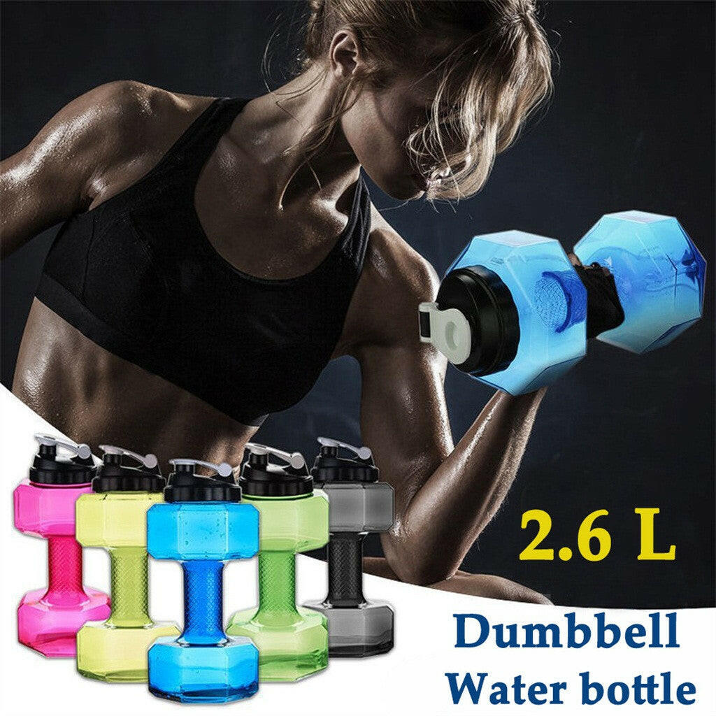 Robuste Wasserflasche & Hantel in Einem. Perfekt für Fitness, Training, Yoga und als Sportzubehör.