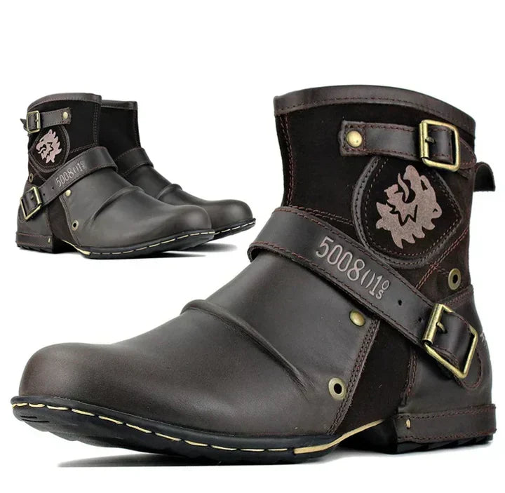 Bequeme Herrenschuhe Elliot in Kaffeebraun, ideal als Alltagsschuhe. Klassische Retro-Boots für Herren.