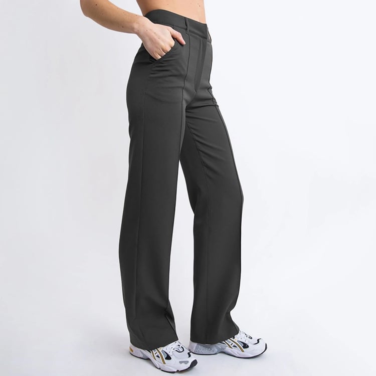 Elegante Damen Businesshose mit hohem Bund und geradem Bein für Büro & Smart Casual Look.