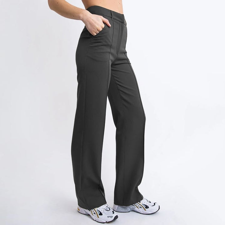 Elegante Damen Businesshose mit hohem Bund und geradem Bein für Büro & Smart Casual Look.