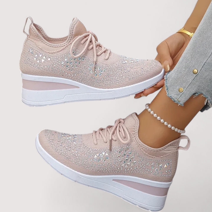 Leichte Glitzer-Sneaker für Damen, perfekt für Frühling und Sommer, sehr bequem.