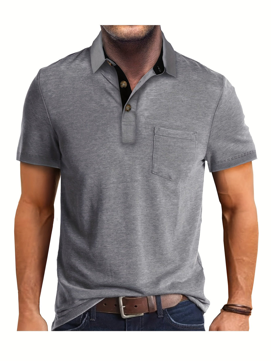 Vielseitiges Poloshirt für Herren. Modernes Design, Kurzarm und Brusttasche. Perfekt für Büro & Freizeit.
