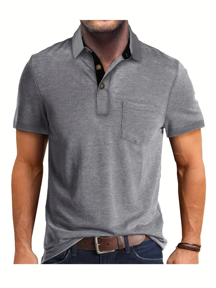 Vielseitiges Poloshirt für Herren. Modernes Design, Kurzarm und Brusttasche. Perfekt für Büro & Freizeit.