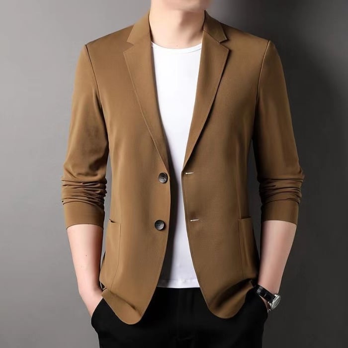 Edler Herren Slim Fit Blazer, Business-Sakko für Büro & Events. Bequeme Anzugjacke im eleganten Zwei-Knopf-Stil.
