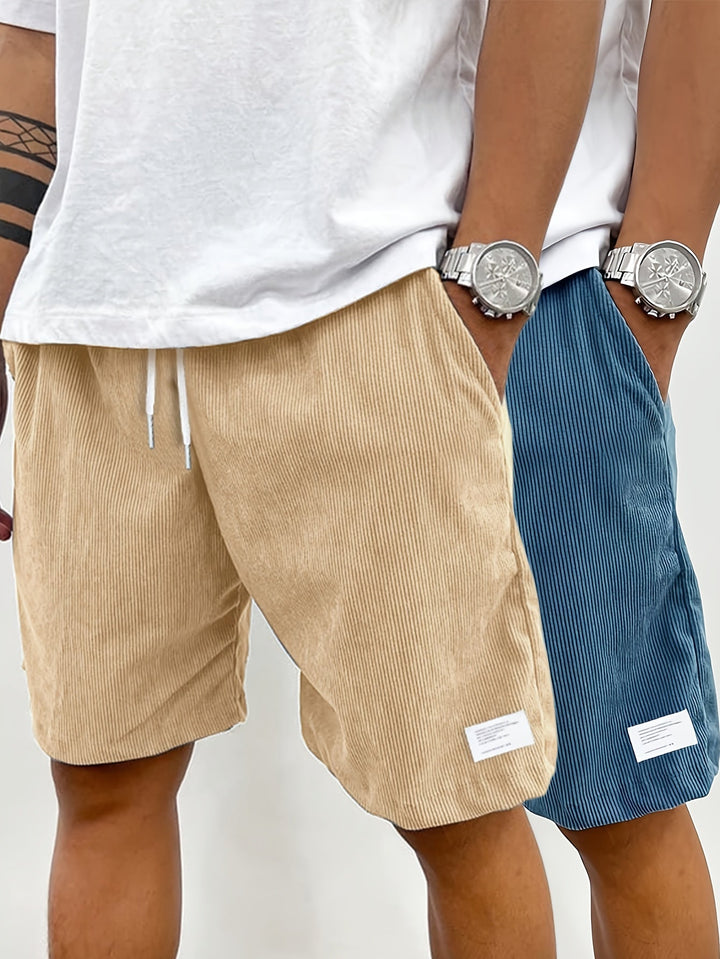 Hellbraune Herren Cordshorts, trendige Bermudas für Frühling & Sommer; komfortabel & modisch.