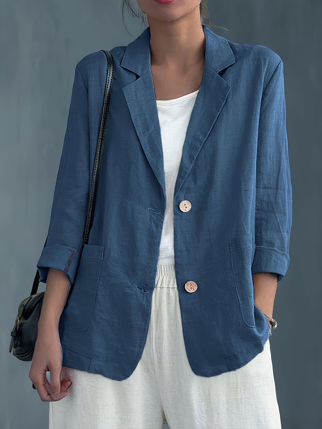 Damen Business Blazer, locker geschnitten; elegante Jacke für formelle und legere Anlässe.