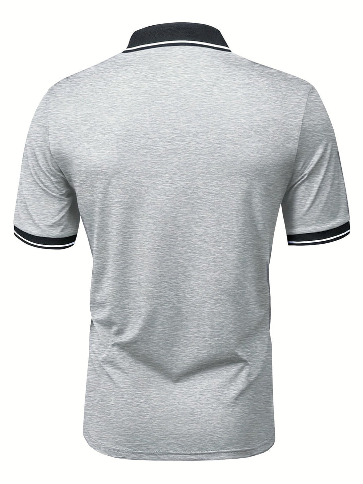 Klassisches Herren Poloshirt mit Kontrastkragen, kurzarm, für sportlich elegante Outfits.