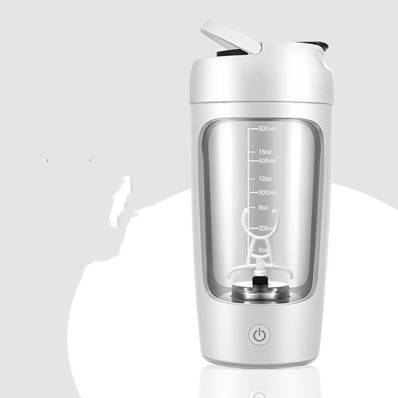 Blauer MixMate Protein-Shaker aus BPA-freiem Tritan mit USB-Ladefunktion für gesunde Ernährung.