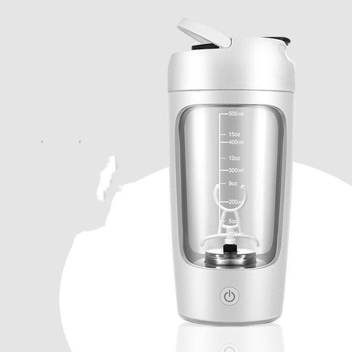 Blauer MixMate Protein-Shaker aus BPA-freiem Tritan mit USB-Ladefunktion für gesunde Ernährung.