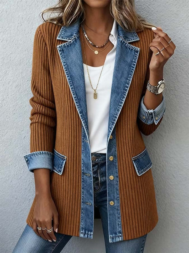 Schicker Damen Langarm Blazer, Ein-Knopf-Design für Frühling & Sommer Garderobe.