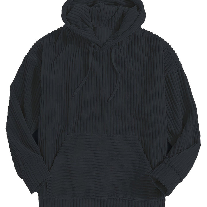 Vielseitiger und bequemer Rippstrick Hoodie, unisex, mit Kapuze und Kängurutasche; perfekt zum Entspannen.